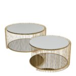 Coffee table wire double brass 2set