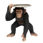 Deco figurine butler playing chimp black 52cm