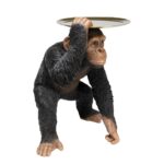 Deco figurine butler playing chimp black 52cm (2)