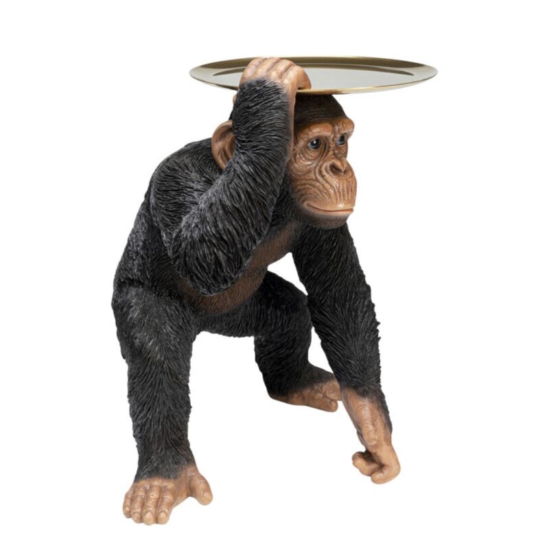 Deco figurine butler playing chimp black 52cm (2)
