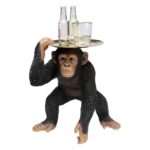 Deco figurine butler playing chimp black 52cm (3)