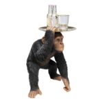 Deco figurine butler playing chimp black 52cm (4)