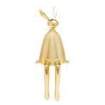 Deco figurine sitting rabbit heart gold 35cm (4)