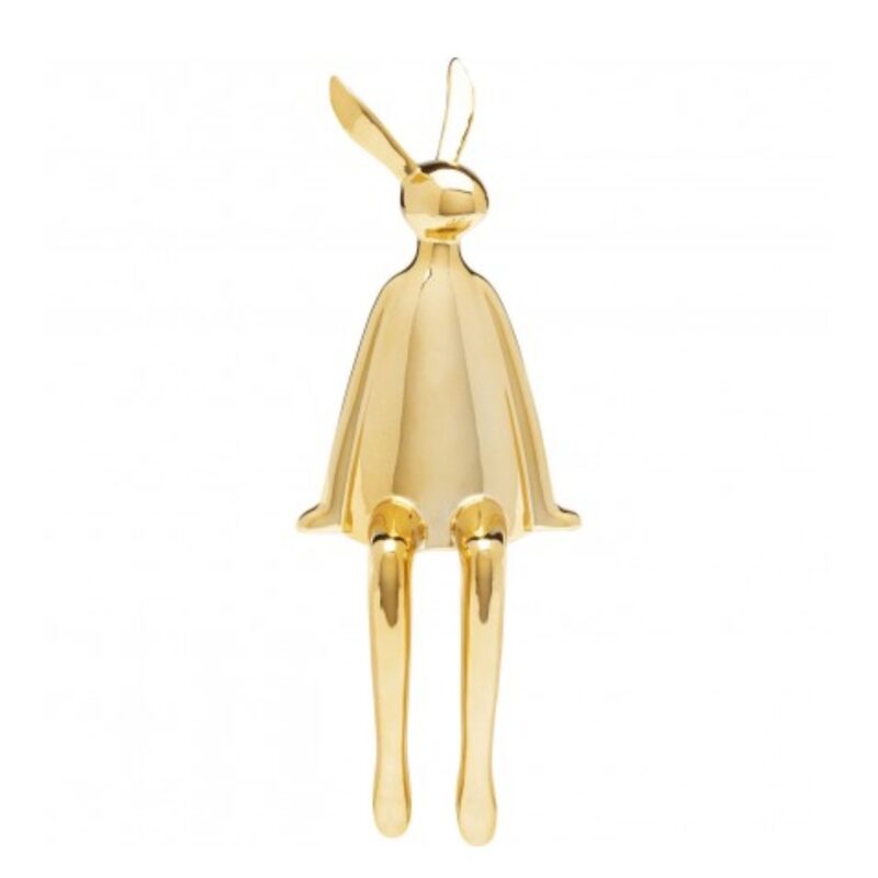 Deco figurine sitting rabbit heart gold 35cm (4)