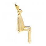 Deco figurine sitting rabbit heart gold 35cm (5)