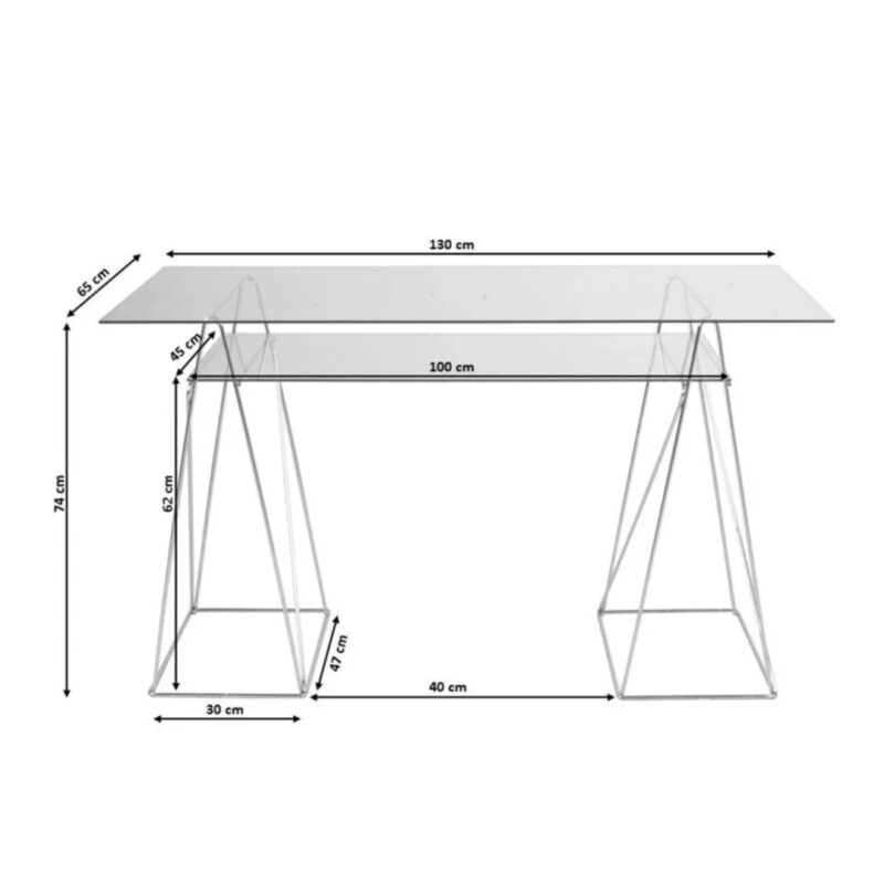 Desk polar chrome 8mm tempered glass (11)