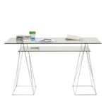 Desk polar chrome 8mm tempered glass