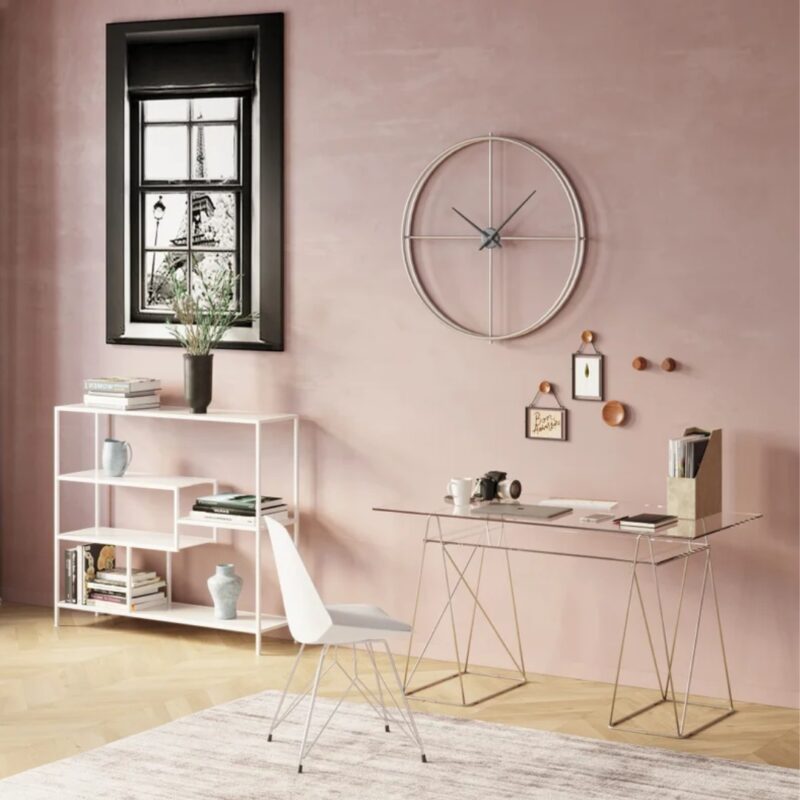 Desk polar chrome 8mm tempered glass (2)