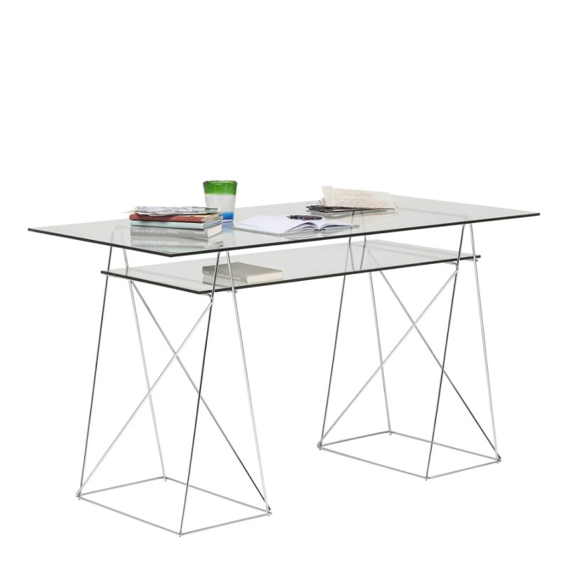 Desk polar chrome 8mm tempered glass (4)