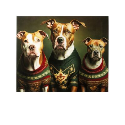 Glass picture dog family 110x90cm (1)