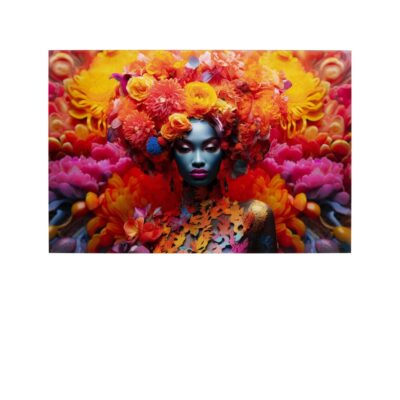 Glass picture flowers dream women 120x80cm