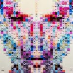 Glass picture pixel face 120x80cm (3)