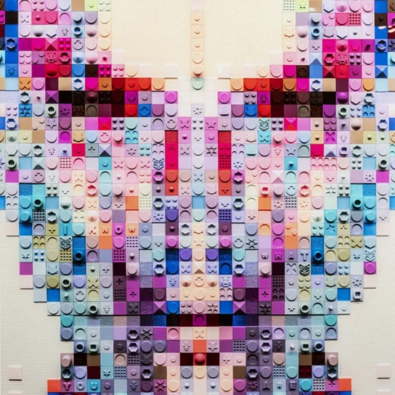 Glass picture pixel face 120x80cm (3)