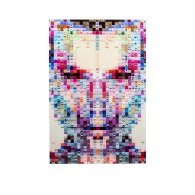Glass picture pixel face 120x80cm
