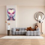 Glass Picture Pixel Face 80x120cm