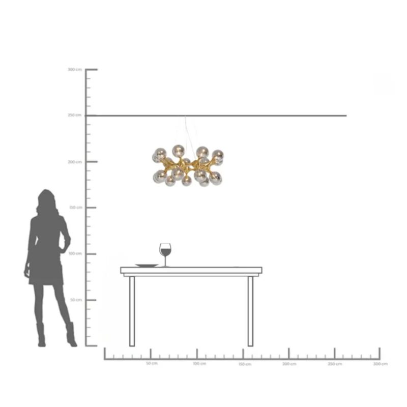Pendant lamp atomic balls brass Ø75cm (13)