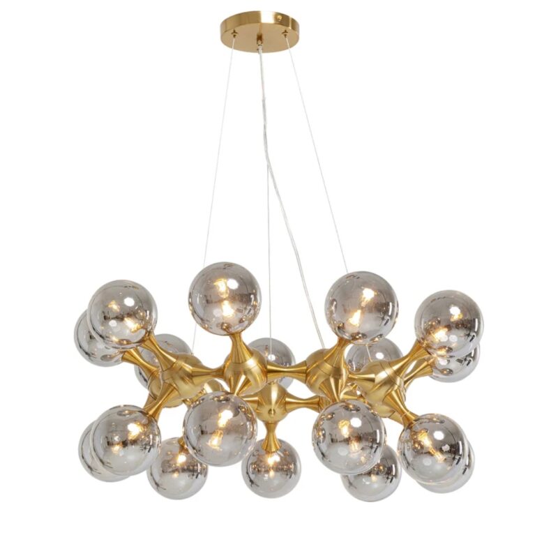 Pendant lamp atomic balls brass Ø75cm (5)