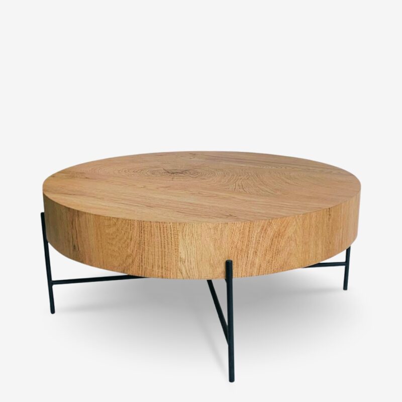 Coffee table madera natural black Ø80cm