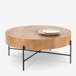 Coffee table madera natural black Ø80cm (3)