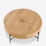 Coffee table madera natural black Ø80cm (4)