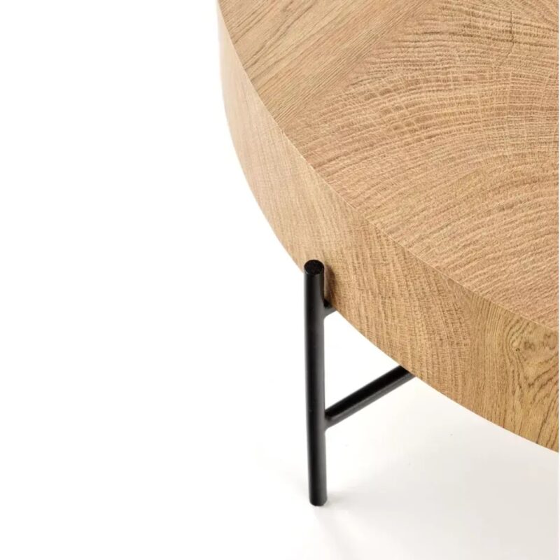 Coffee table madera natural black Ø80cm (7)