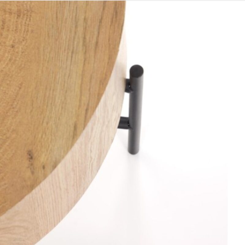 Coffee table madera natural black Ø80cm (8)