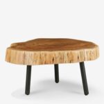 Coffee table raw natural Ø80cm (4)