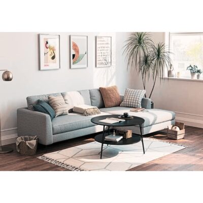 Coffee table simple black Ø60cm (2)