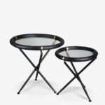 Side table set 2pcs black Ø64cm