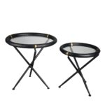 Side table set 2pcs black Ø64cm (2)
