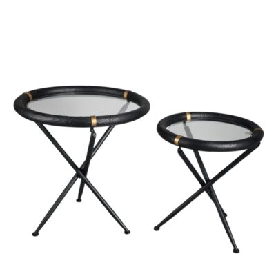 Side table set 2pcs black Ø64cm (2)