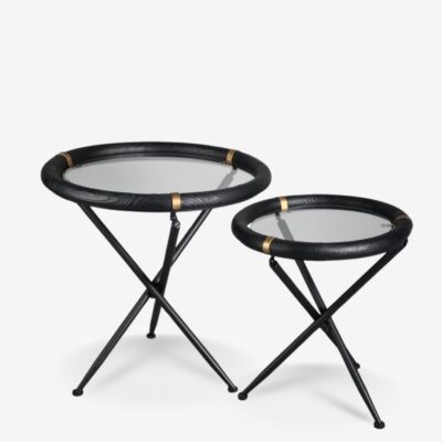 Side table set 2pcs black Ø64cm