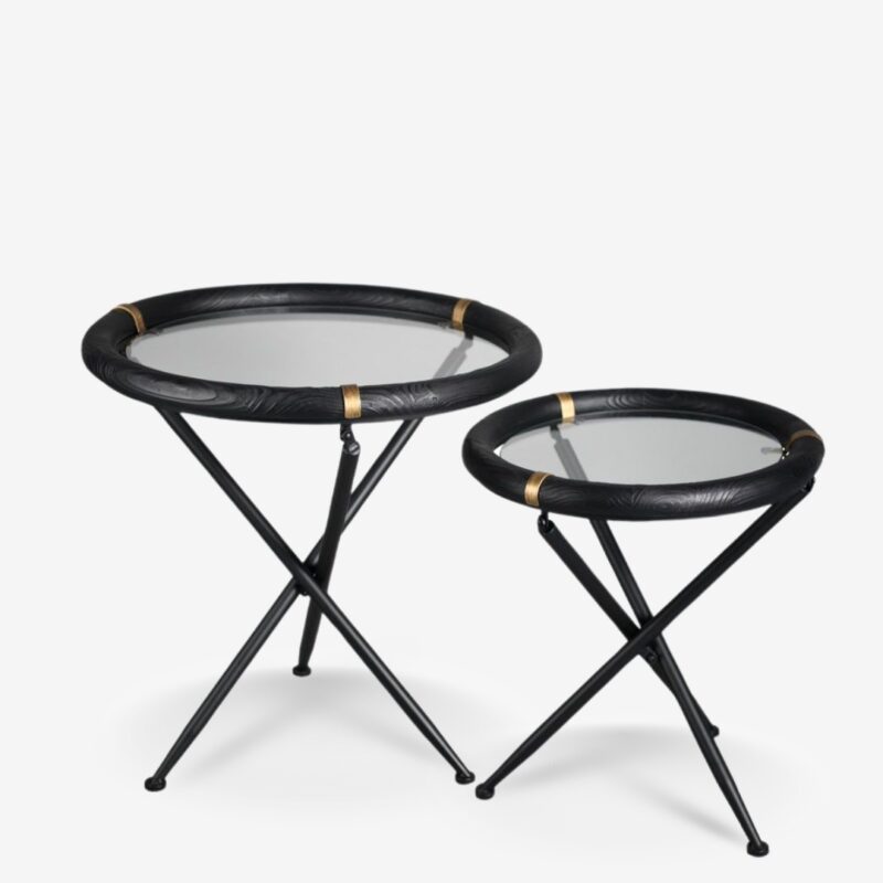 Side table set 2pcs black Ø64cm