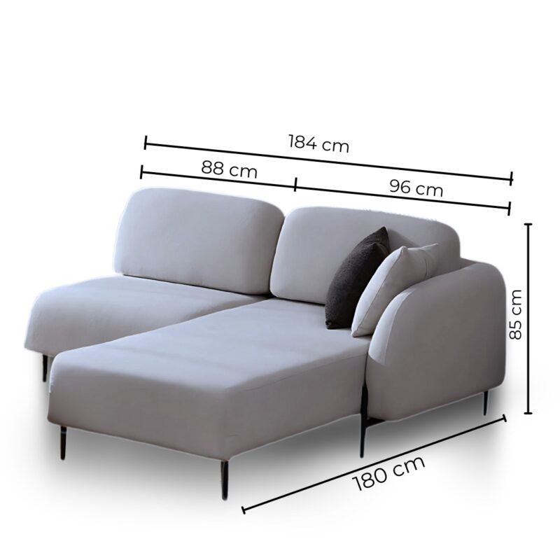Sofa valencia rekamier grey 180cm (10)