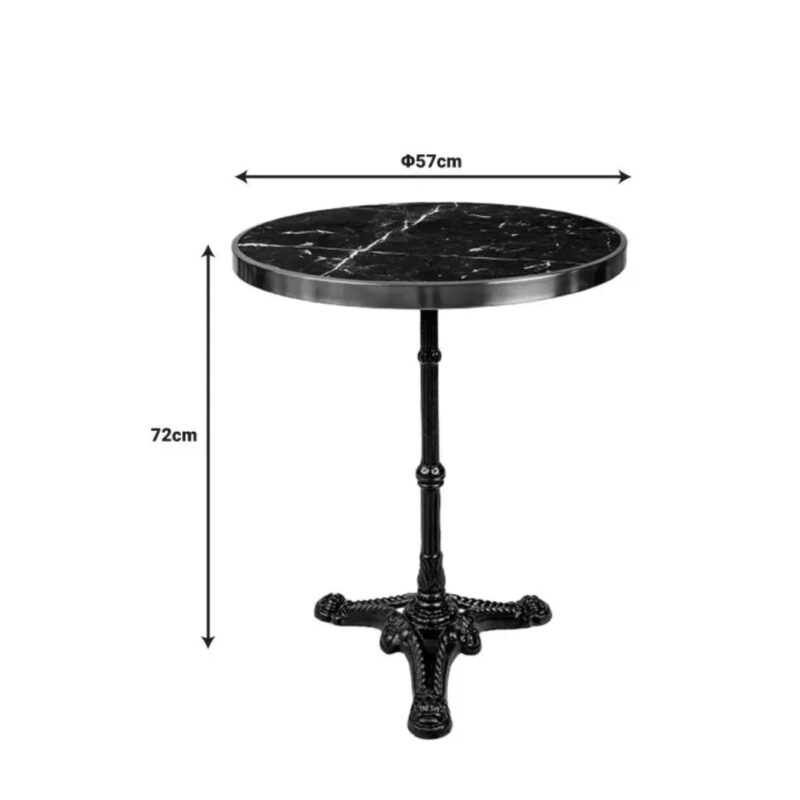 Table bistro anthracite marble Ø57cm (2)