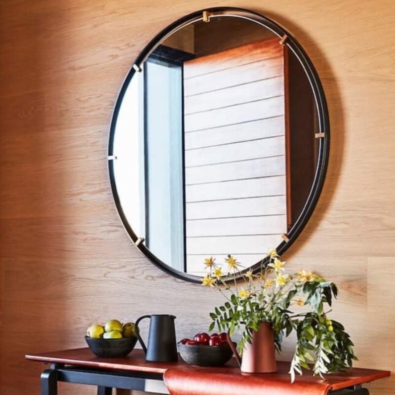 Wall mirror colombo black Ø100cm (7)