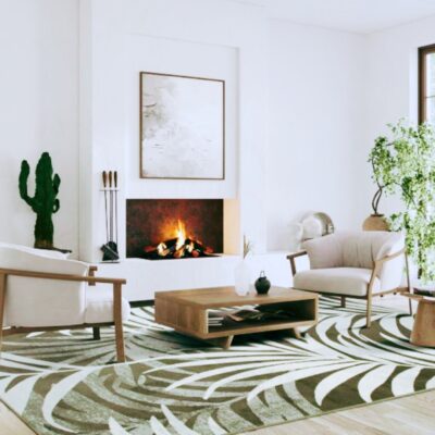 Carpet in&out sylky leaves 160x230cm (2)
