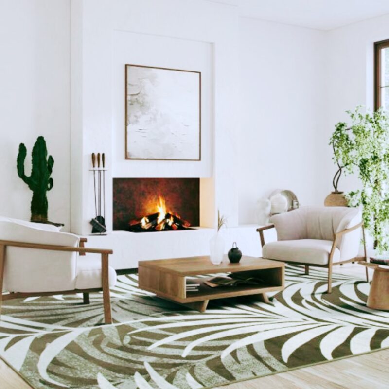 Carpet in&out sylky leaves 160x230cm (2)