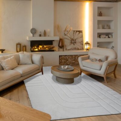 Carpet lignes white 160x230cm (2)