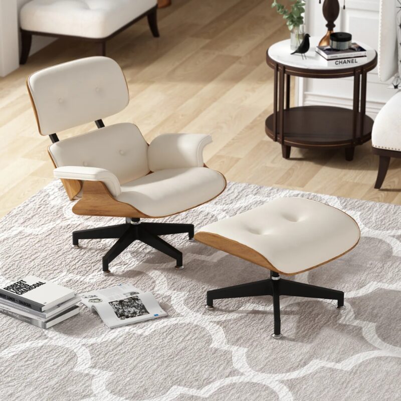 Armchair eames white vegan (2)