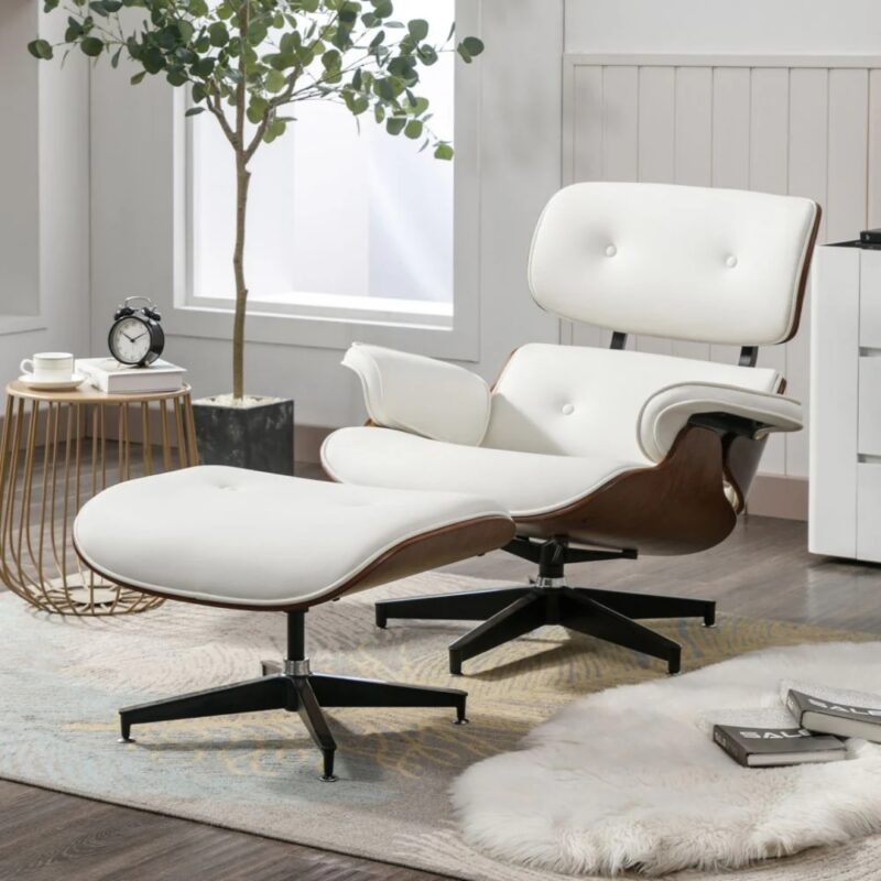 Armchair eames white vegan (4)
