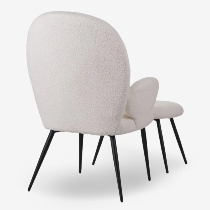 Armchair with stool practik white (3)