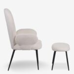Armchair with stool practik white (4)