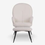 Armchair with stool practik white (5)