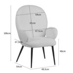 Armchair with stool practik white (9)