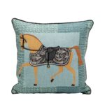 Cushion show horse plaid 45x45cm (1)