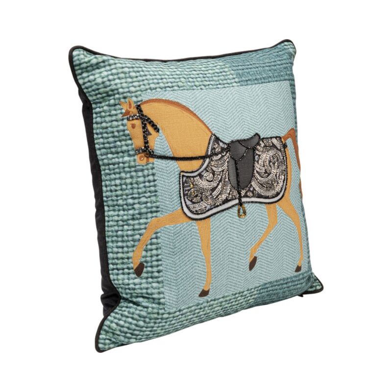 Cushion show horse plaid 45x45cm (2)