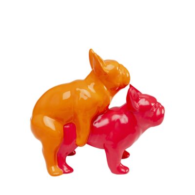 Deco figurine love dogs pink duo pop (3)