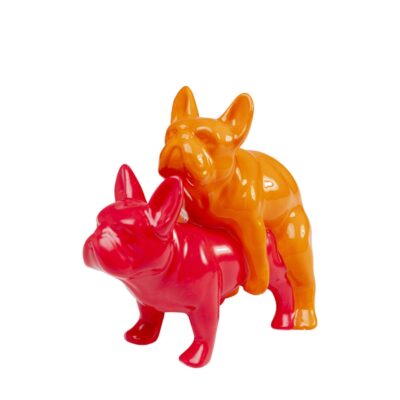 Deco figurine love dogs pink duo pop