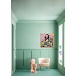 Framed picture la viva woman 100x100cm (3)